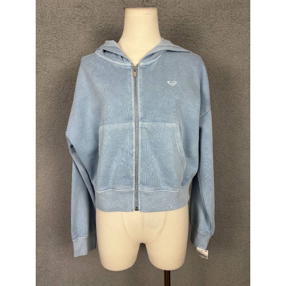 Roxy Juniors' Embroidered Sahara Vibes Zip-Up Hoodie Size Small Blue NWT's